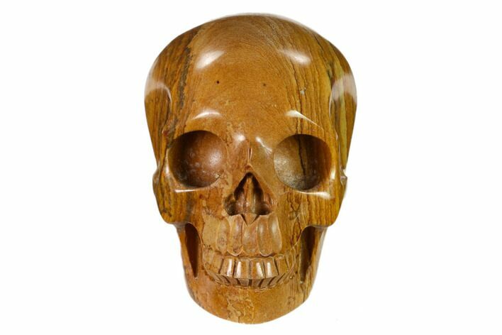 Realistic, Polished Picture Jasper Skull #151143